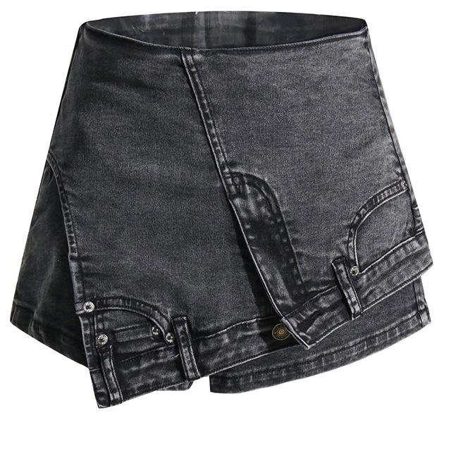  Denim Shorts Autumn High Waist Washed Worn Women Street Jeans 