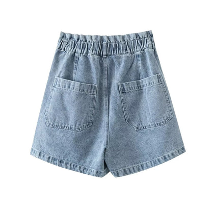  Denim Shorts Women Fashionable All Match Casual Elastic Denim Shorts