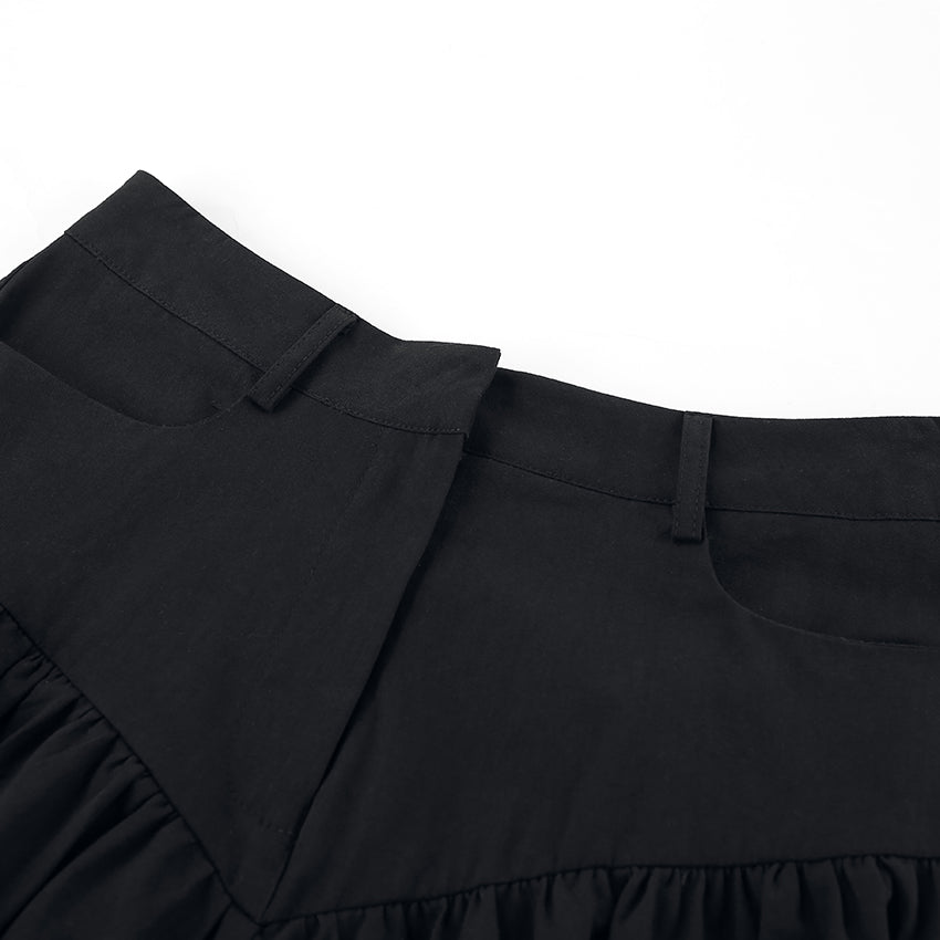 Spring Sexy Texture Black Cotton Linen High Waist Skirt Wildberries Girl Short Skirt