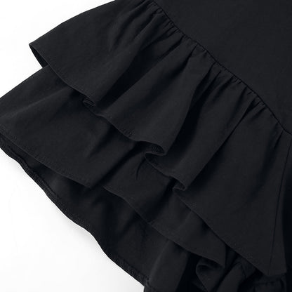 Spring Sexy Texture Black Cotton Linen High Waist Skirt Wildberries Girl Short Skirt