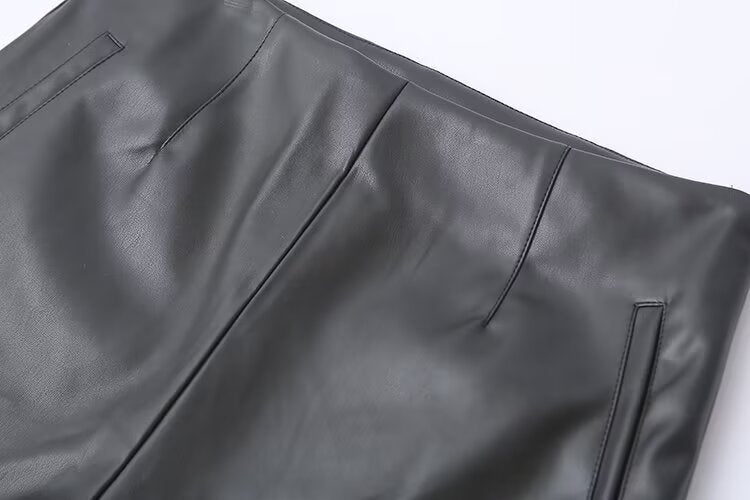 Leather Shorts Goods Autumn Small Quality Split A line High Waist Faux