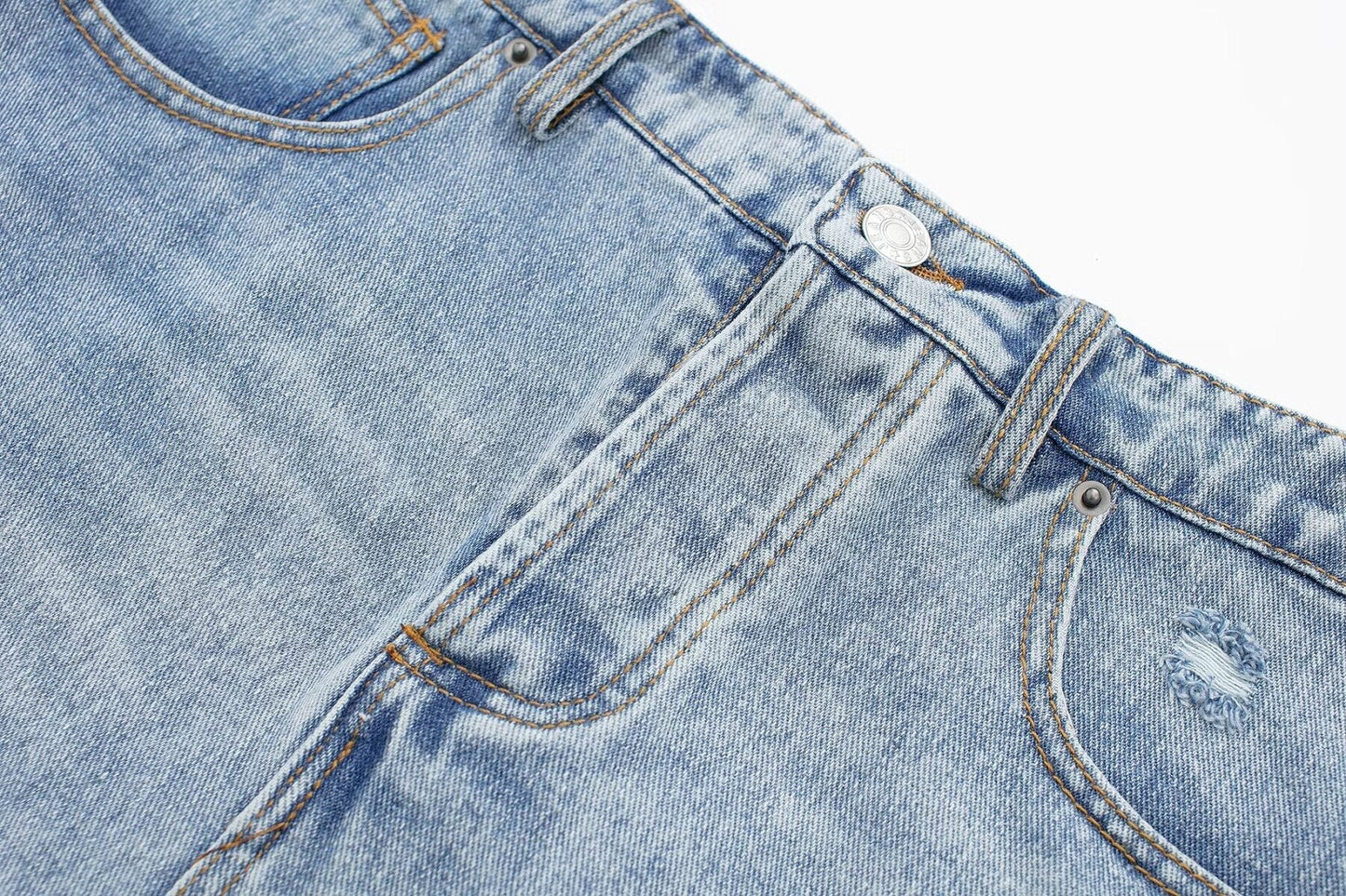 Denim Shorts Street Tassel Frayed Distressed High Waist Denim Shorts