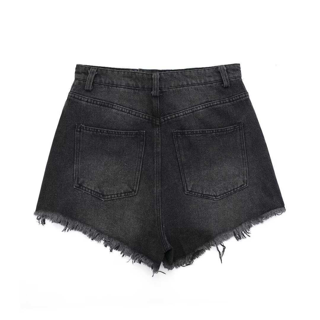  Denim Shorts Vintage Washed Ripped Summer High Waist Pants for Girls