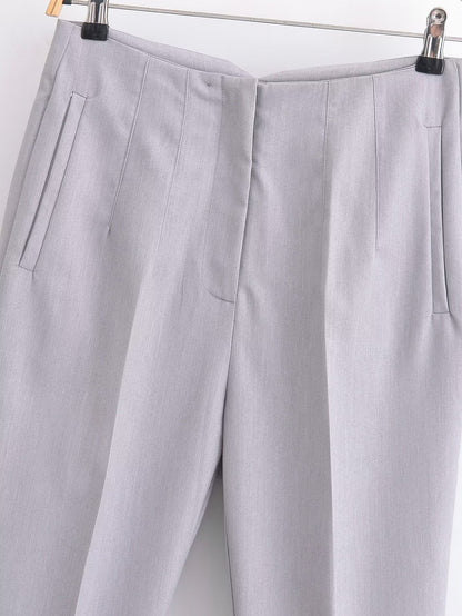 Autumn High Waist Slimming Waist Pleated Work Pant