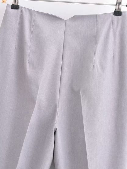 Autumn High Waist Slimming Waist Pleated Work Pant