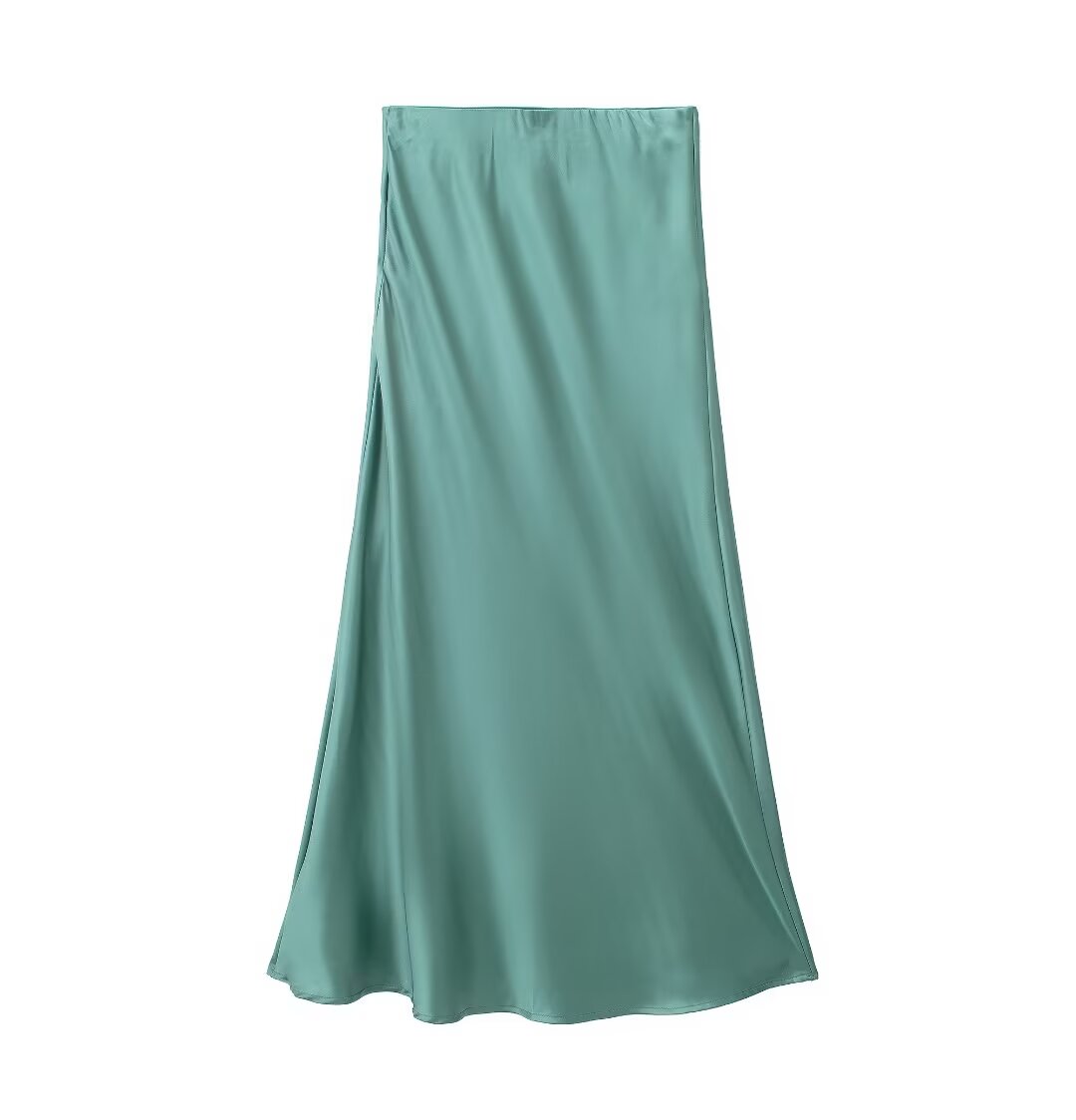  Midi Skirt Women Clothing Silk Satin Texture Midi Skirt