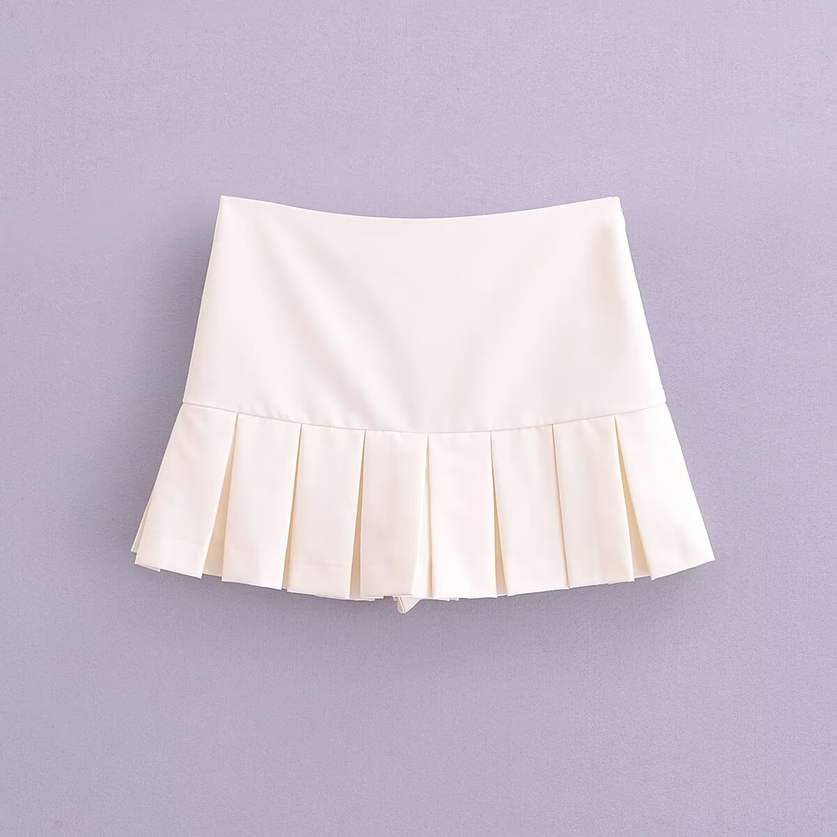 Solid Color Spring Women Clothing Design Pleated Pantskirt