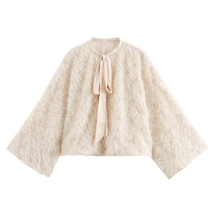 Fashion Summer Women Clothing Chic Chanel Beaded Burr Apricot Coat Top