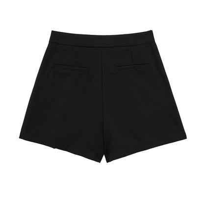 High Waist Women Summer Loose Korean Girls Black Shorts  A Line wears.