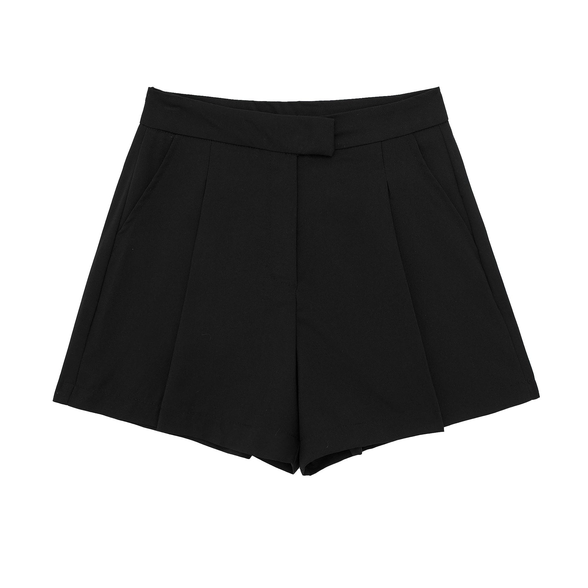 High Waist Women Summer Loose Korean Girls Black Shorts  A Line wears.