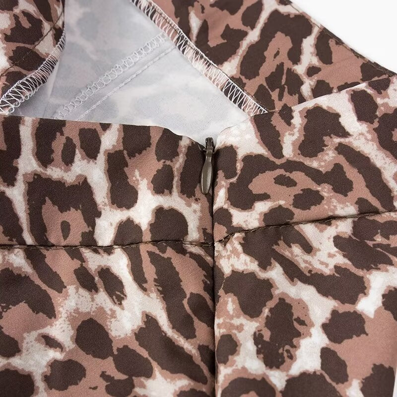 Spring Women Clothing Leopard Print Vest Casual Trouser Suit Two Piece