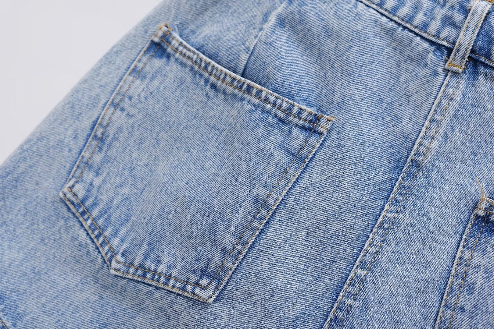 Denim Short Double Breasted Buckle All Match Denim Short For Women