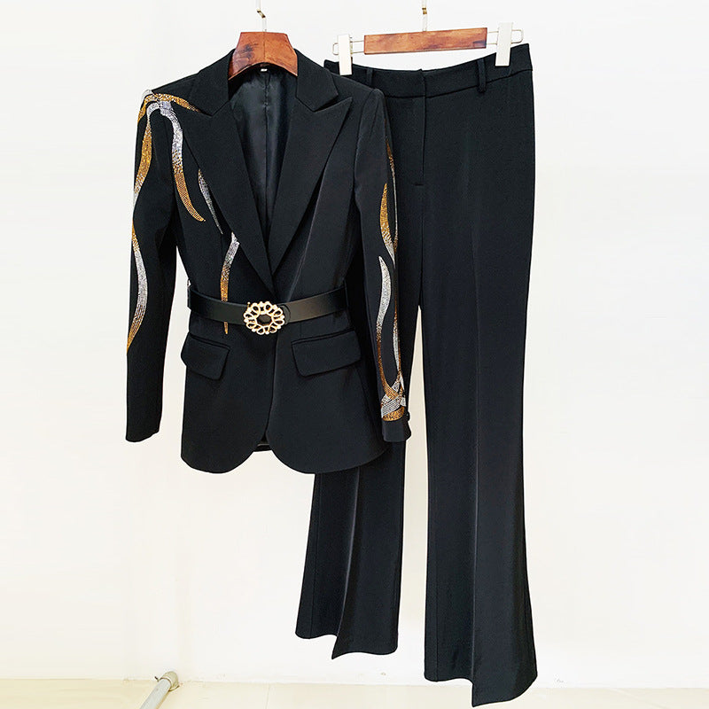 Belt Suits Socialite Colorful Crystals Rhinestone Series Bell Bottoms.