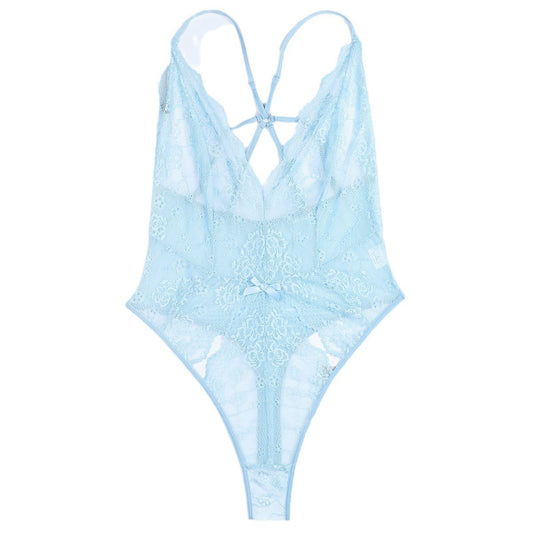 sexy lace lingerie Light Blue French Thin Lace Underwear Sexy V neck 