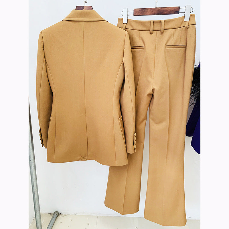 Embroidery Blazer Socialite Graceful Bootcut Pants Suit Two Piece Suit