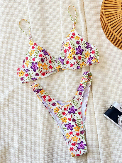 Printed Swimsuit Sexy Bikini Women's Seperated Swimwear Bikini        