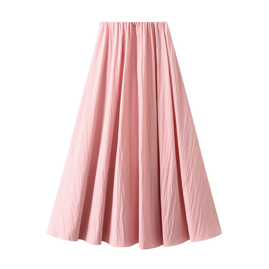  Silk Skirt Elastic High Waist Slimming Dress A Line Umbrella Skirt