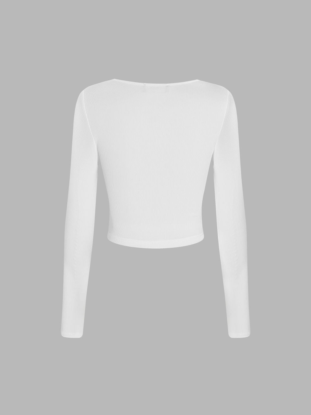  Women Square Collar Pleated Slim Fit Long Sleeved Knitted T shirt Top