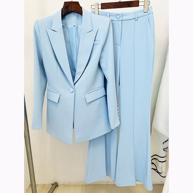 Business Wears Women Star One Button Cloth Cover Mid Length Suits Bell