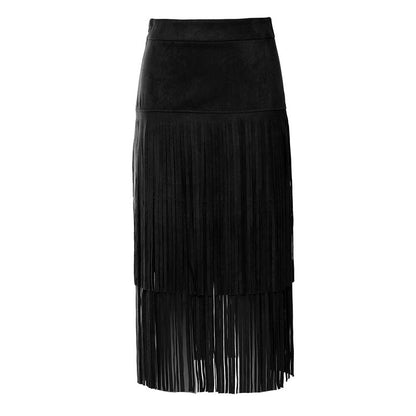 Skirt Winter Cowboy Wild Heavy Industry Tassel Mid Length Skirt 