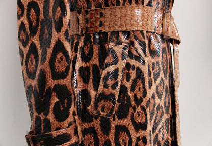 Coat Goods Springs Autumn Snakeskin Leopard Print Long Trench Goddess.