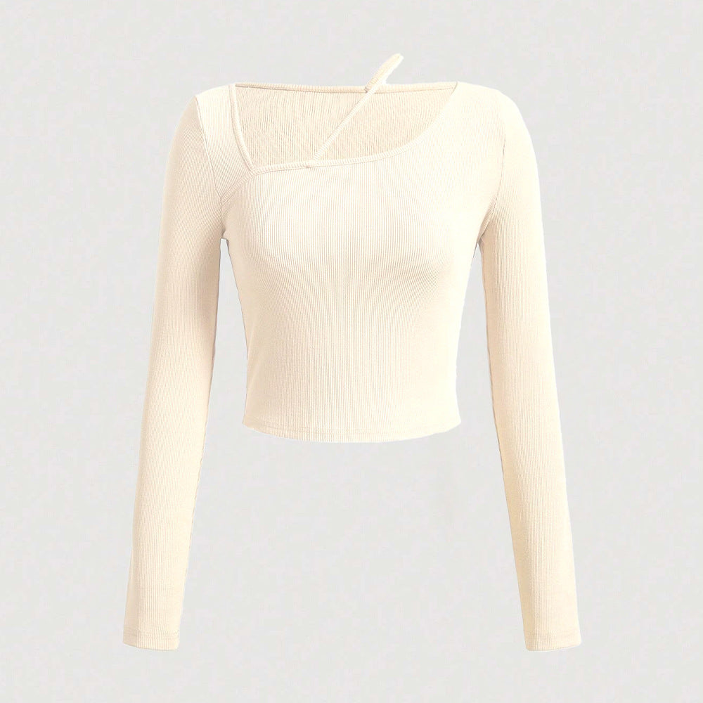 Autumn Winter Women Clothing Slim Knitted Long Sleeved T shirt 