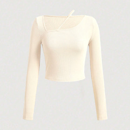 Autumn Winter Women Clothing Slim Knitted Long Sleeved T shirt 