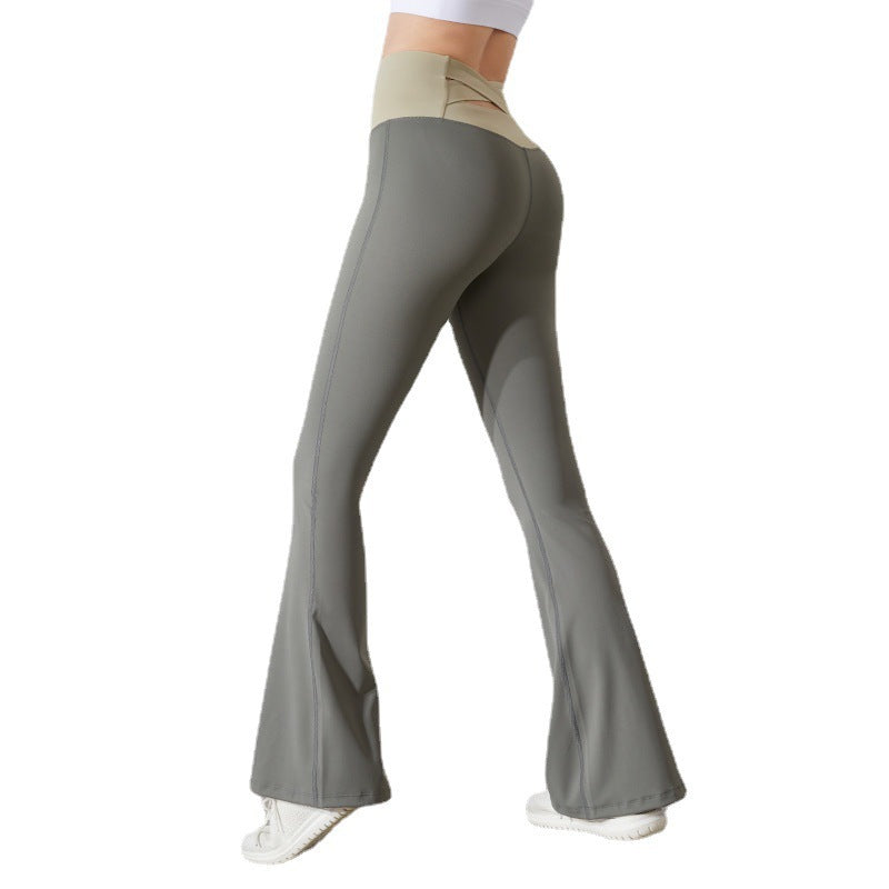 Fitness Trousers Nude Feel Stretch Yoga Bell-Bottom Pants Casual Pants