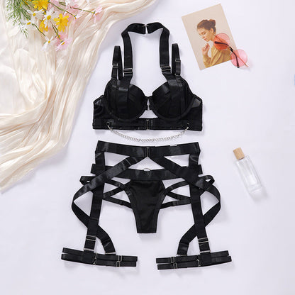 Womens Lingerie Sexy Bodybuilding Metal Chain Webbing Underwear 