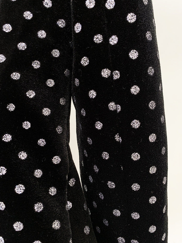  Velvet Blazer Goods Winter Star Lion Button Slim Dot Polka Dots