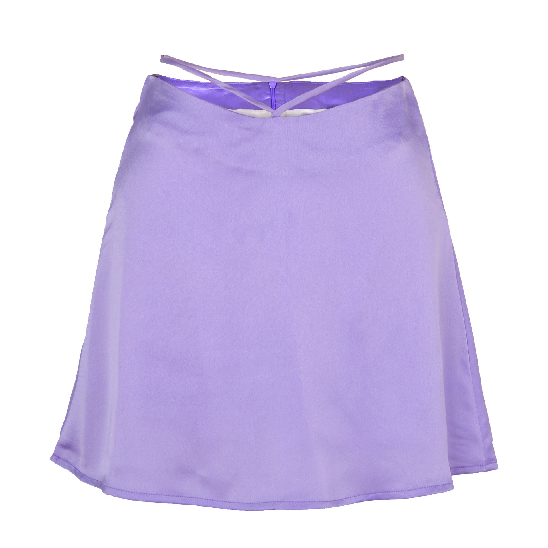 Zip Skirt  Sexy Satin Skirt cropped Lace-up Zip Skirt Women Clothing