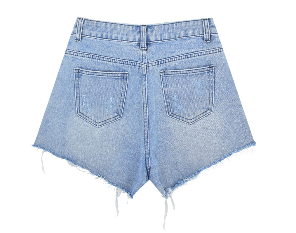 Denim Shorts  High Waist Soft Water Wide Leg Beach Sexy Summer Pants