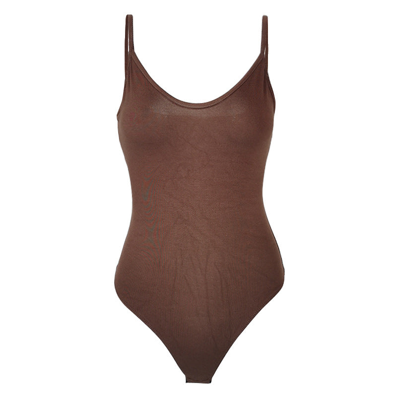  bodysuit Sexy Tight T Shaped Backless V neck Strap Bodysuit Bodysuit