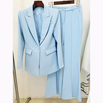 Business Wears Women Star One Button Cloth Cover Mid Length Suits Bell