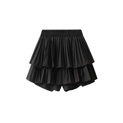 High Waist Skirt White Bubble Pleated Tiered Skirt Women A Line Skirt