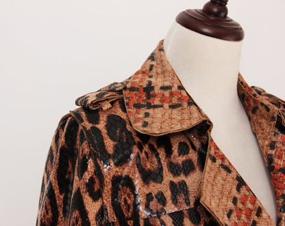 Coat Goods Springs Autumn Snakeskin Leopard Print Long Trench Goddess.