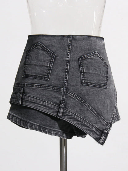  Denim Shorts Autumn High Waist Washed Worn Women Street Jeans 