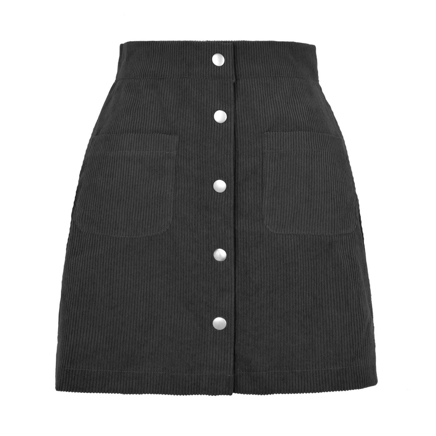 Women Clothing Winter Hip Skirt Single Breasted Fit Solid Skirt