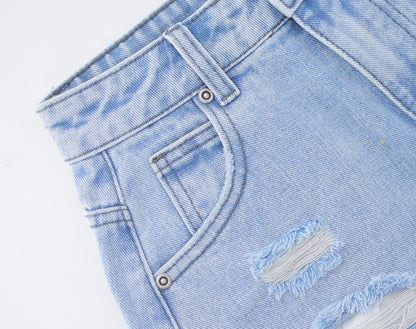 Denim Shorts  High Waist Soft Water Wide Leg Beach Sexy Summer Pants