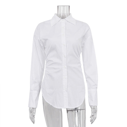 Women Shirts Autumn Pure Cottons Matching Long Sleeve Collared Casual.