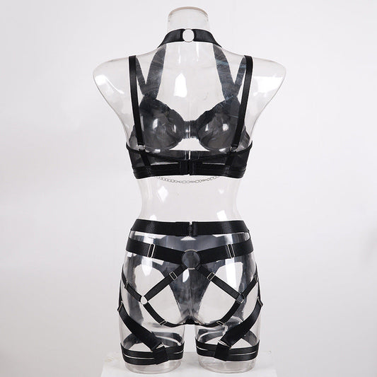 Womens Lingerie Sexy Bodybuilding Metal Chain Webbing Underwear 