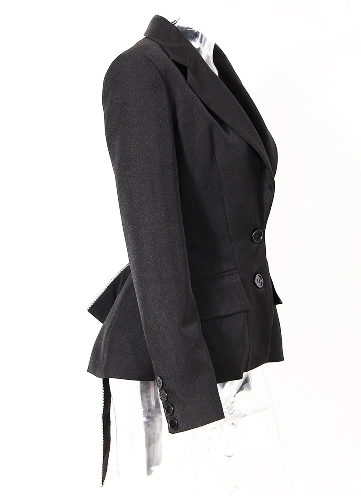 Woman coat Minority Spring Back Cross Cutout high Waist Tight Blazers.